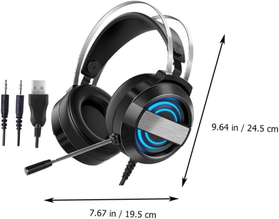 Computer Headset Gaming Headset Microphone for Computer Headphones Movie Music Video Chat Black
