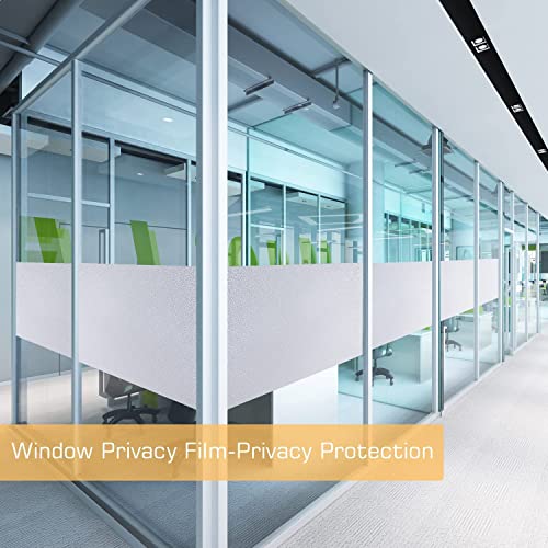 Image of SUNBIRD Privacy Window Film,Frosted Glass Window Film Static Cling Non-Adhesive UV Blocking Glass Window Sticker for Bathroom, Opaque Vinyl (24 by 240 Inch, Pure Frosted)