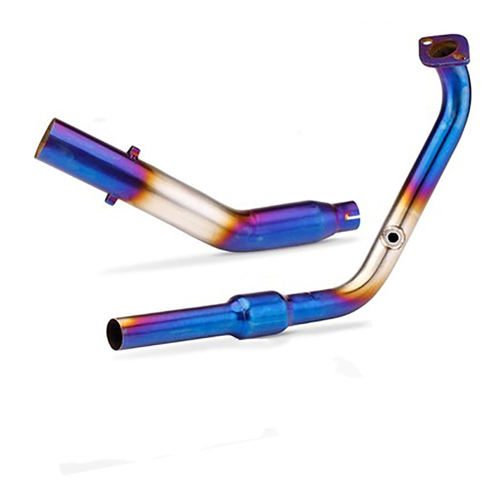 Abgasschalldämpfer Motorrad Auspuff Slip-On Für Für YZF-R15 Für V3 Für R125 Für MT15 Für MT125 2008-2022 Auspuff Vorne Mittleren Link Rohr Auspuff Schalldämpfer(Blau)