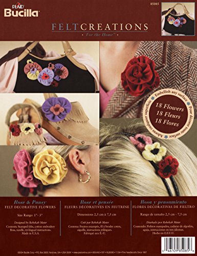 Kit broderie feutrine Bucilla 85085 fleurs roses pensées à coudre