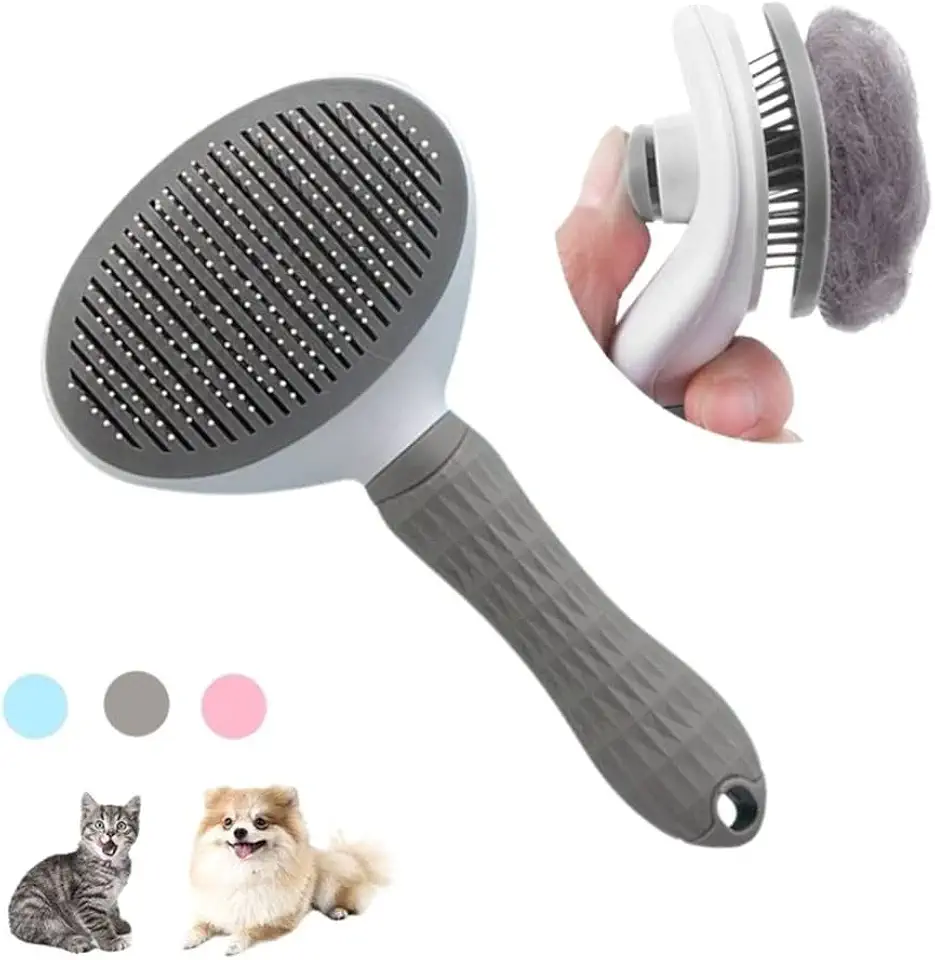 C?o de estima??o escova de cabelo gato pente grooming e cuidado gato escova de a?o inoxidável pente para cabelos longos c?es limpeza animais de estima??o c?es acessórios