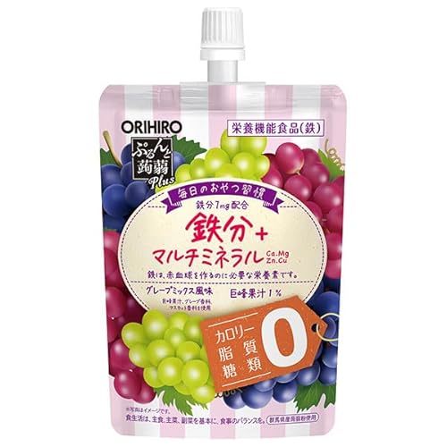 オリヒロ ぷるんと蒟蒻Plus グレープミックス風味 130gパウチ×48本入