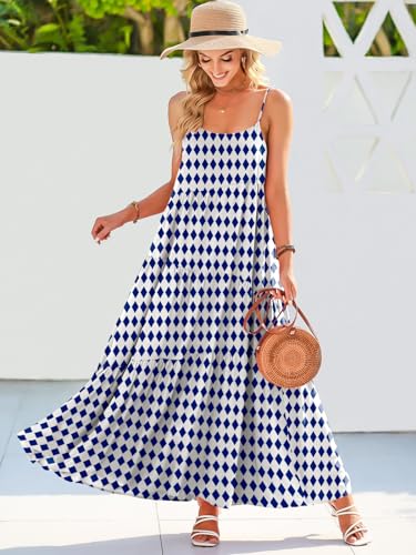 Image of ANRABESS Women Summer Casual Loose Sleeveless Sundress Spaghetti Strap Flowy Boho Linen Beach Vacation Maxi Long Dress