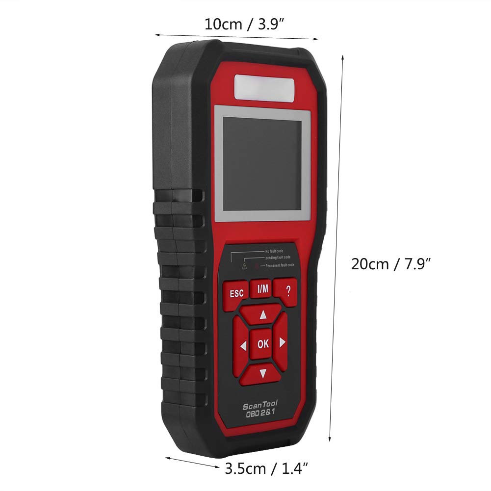 KW850 OBD2 EOBD Diagnostic Diagnostic Scanner Strumento Codice di Guasto Reader, Auto per Scanner Diagnostico a LED per Veicoli OBDII Dal 1996, Evap Scanner Car Diagnostic Red