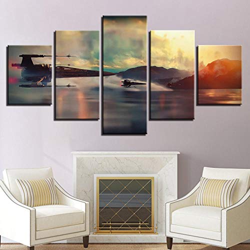 Impression sur toile 5 pièces combattant moderne idée cadeau déco murale - 3