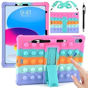 KATUMO Silicone Case for iPad (A16) 11th Generation 11 Inch (2025) / iPad 10th Generation 10.9 Inch (2022), Soft Rubber Cover with Stylus Pen and Shoulder Strap