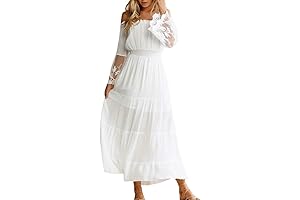 White Long Sleeve Flowy Renaissance Dress