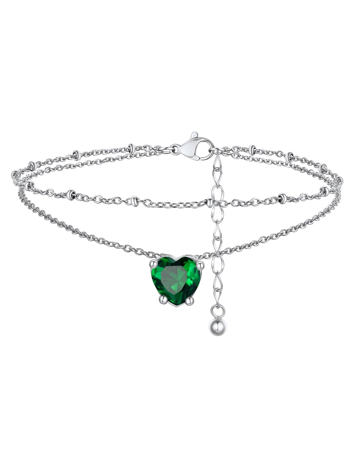 FindChic Birthstone Anklets for Women Layered Ankle Bracelets for Women