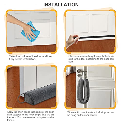 Asmsdd Door Draft Stopper 32 Inch, Heavy Triangle Under Door Draft Noise Blocker Stopper Bottom Insulation Noise Cold Air Stoppers Door Sweeps Weather Stripping Draft Guard Seal For Doors And Windows #TOP6