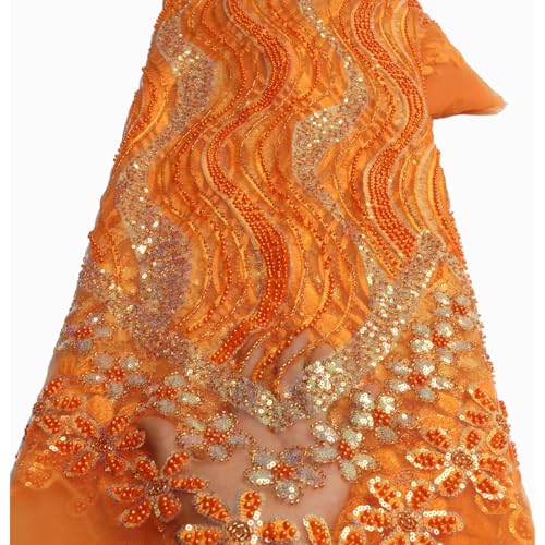 Dentelle perlée haut de gamme et tulle français brodé de paillettes LY3234