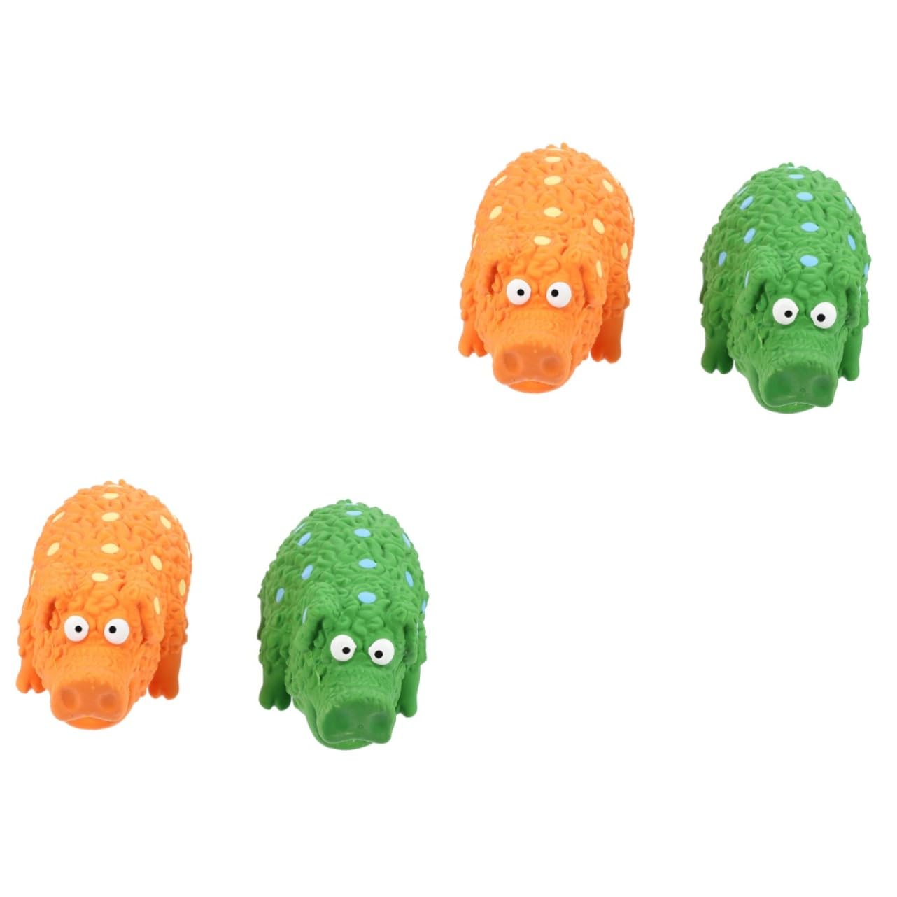 SUPVOX 4piezas Juguetes De Perro De Látex Squeaky Juguetes Interactivos para Masticar y Limpiar Dientes para Perros Pequeños y Medianos