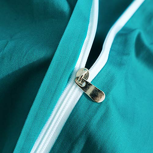 Susybao Turquoise Green Duvet Cover King 100% Cotton Elegant Turquoise Duvet Cover 3 Pcs Set 1 Solid Color Modern Duvet Cover With Zipper Ties 2 Pillow Shams Minimalist Soft Turquoise Bedding #TOP2