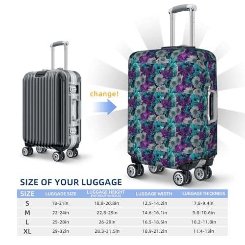 Housse de valise extensible à fleurs violettes pour repérer son bagage à main