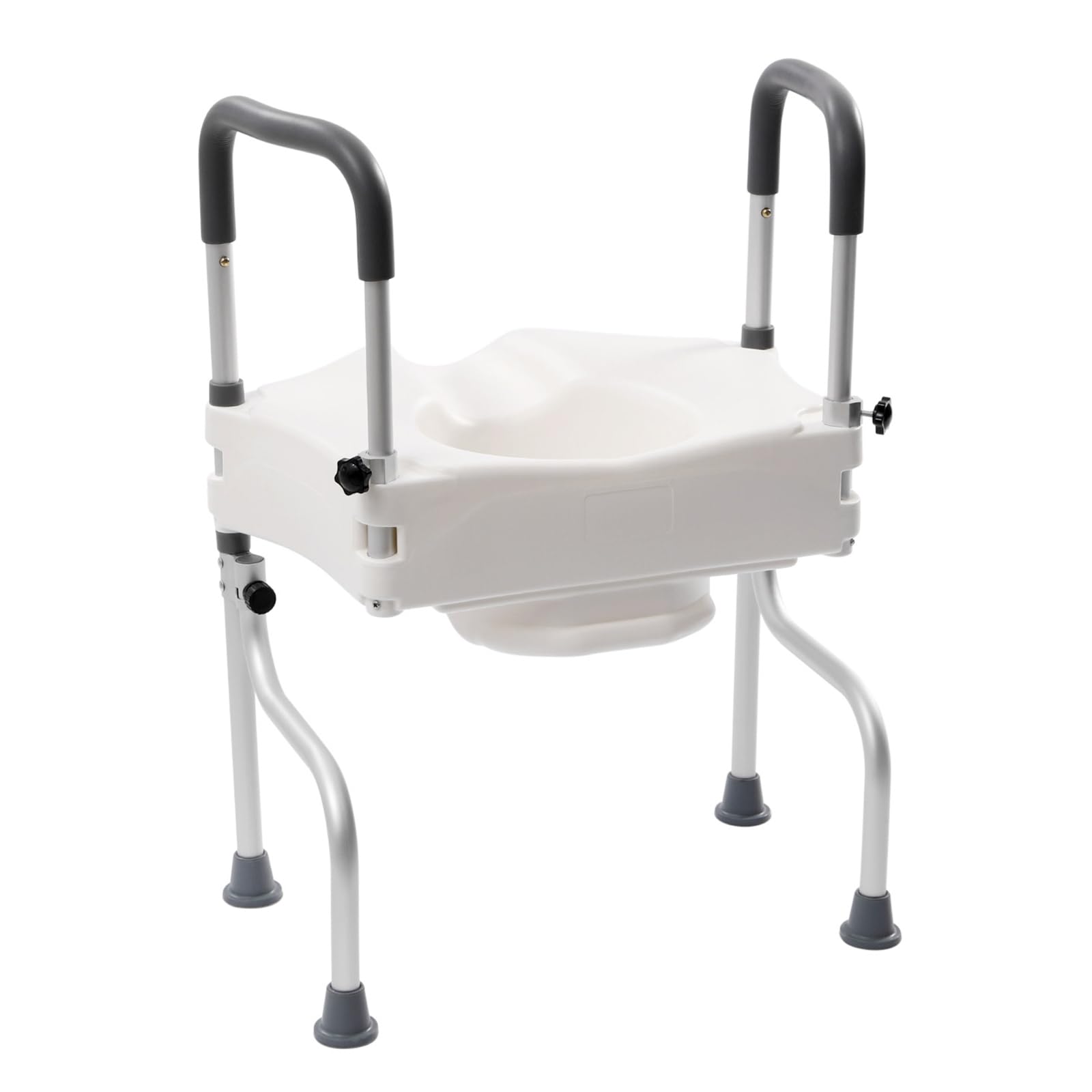 Podwyższenie deski sedesowej z podłokietnikami (15-23 cm), do 150 kg, podwyższenie deski sedesowej, dla kobiet, niepełnosprawnych, osób starszych