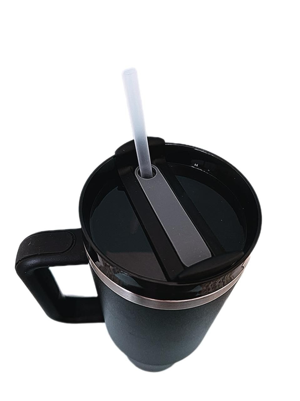 Gobelet De 1200 Ml Avec Poignée, Couvercle, Paille En Acier Inoxydable, Tasse De Voyage, Tasse à Café Pour Le Chaud Et Le Froid, Gobelet à Double Paroi, Respectueux De L'environnement, étanche, Pour