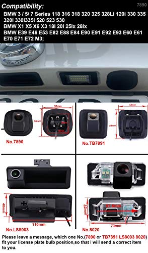 Night Vision HD Car Rear View Camera for BMW X1 X3 X5 X6 18i 20i 25ix 28ix E39 E46 E53 E82 E88 E84 E90 E91 E92 E93 E60 E61 E70 E72 M3 118 3. 16 318 320 325 328Li 120i 330 335 320i 330i 335i 520 523 - Image 2