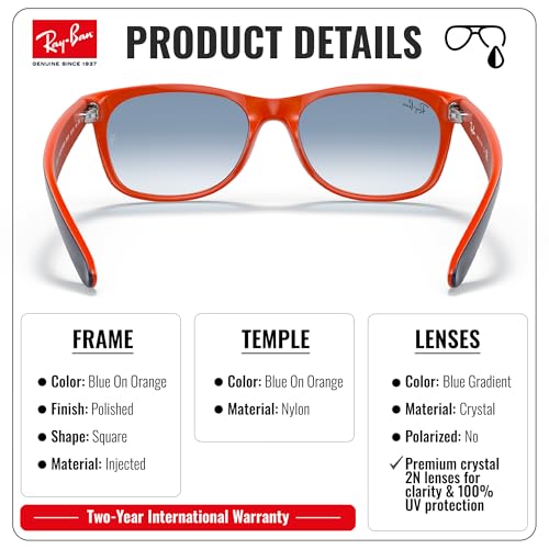 Image of Ray-Ban RB2132 NEW WAYFARER COLOR MIX Square Shaped Sunglasses for Men & Women with Official RAYBAN Eyewear Kit