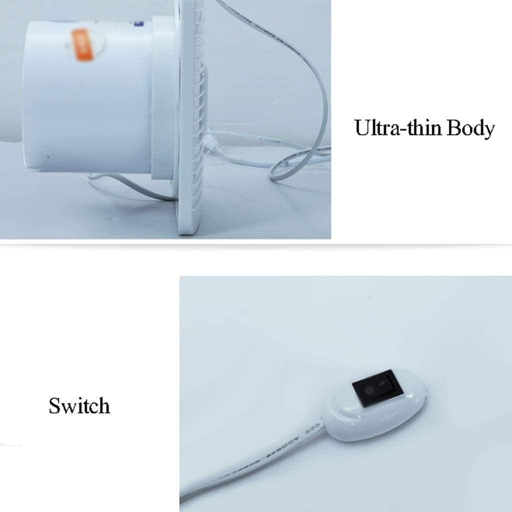 Through-Wall Fan, White Square Plastic Grille and Efficient with Mesh Cover for Bathroom