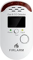 Firlarm 2-in-1 Plug-in Gas & Carbon Monoxide Detector with LED Display, 85dB Alarm for Home, Kitchen, Garage Safety