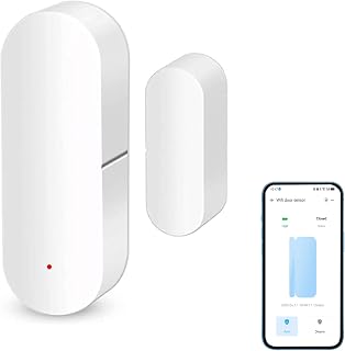 Intelligenter WLAN-Türsensor: Türöffnungskontaktsensor für die Sicherheit zu Hause, kabelloser Fenstersensor mit sofortigen App-Benachrichtigungen, kompatibel mit Alexa und Google Assistant (1er-Pack)