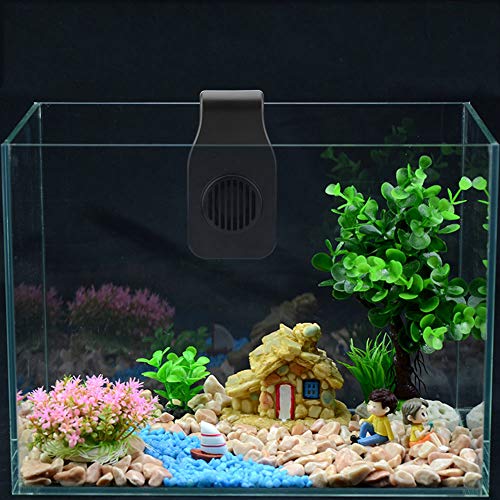 PUNELE Ventilador de refrigeración silencioso con diseño de pared, adecuado para tanques de peces de hasta 60 Cm, fácil instalación y no requiere montaje, potencia (negro ajustable)
