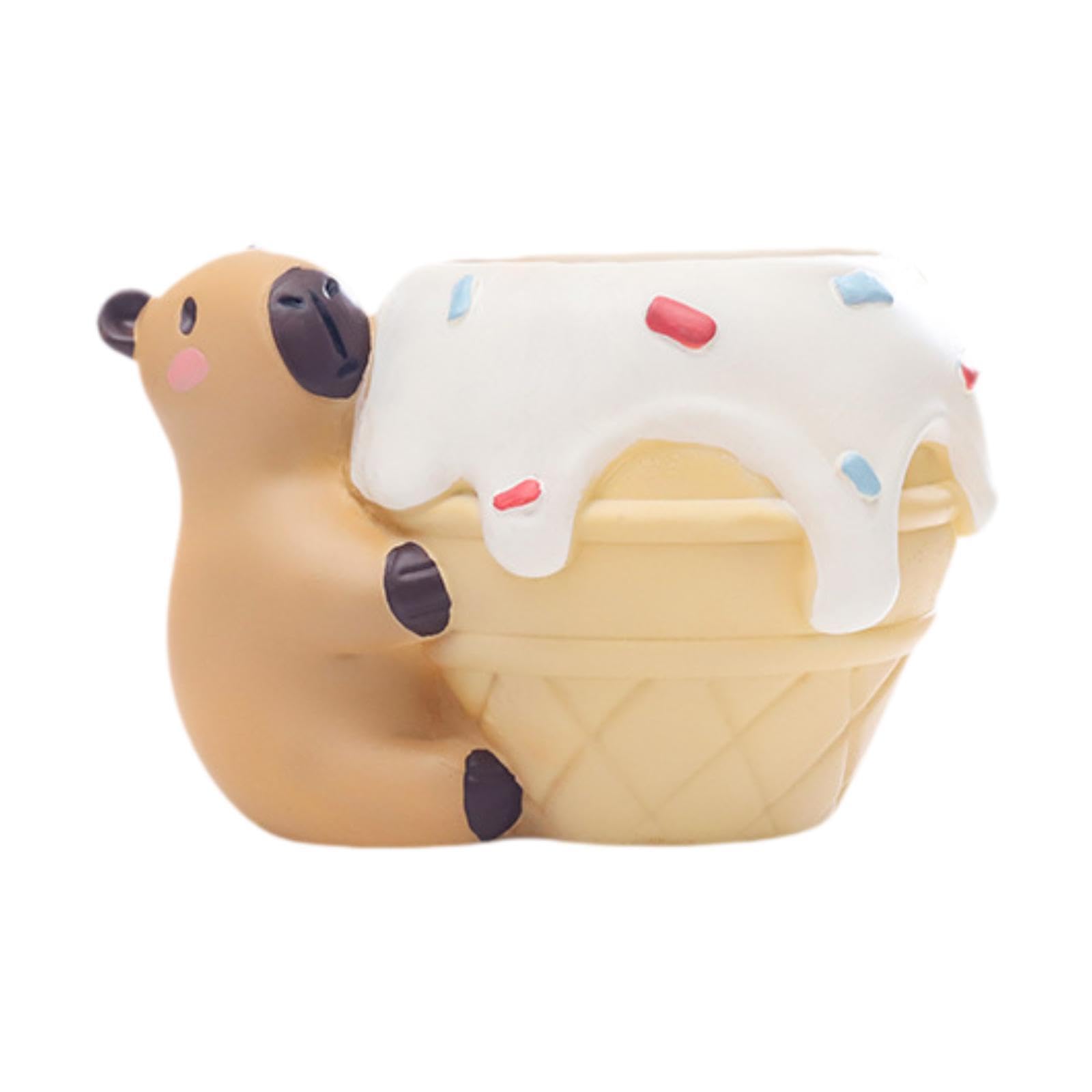 YIXANNX Small Flower Pot Multipurpose Animal Flowerpot Decorative Centerpiece For Modern Homes Is Sturdy Flower Storage Container Gift Home Kitchen Animal, Eat Ice Cream