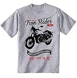  Teesandengines Men\'s Moto Guzzi v7 Racer Iron Rider Grey T-Shirt Size Small