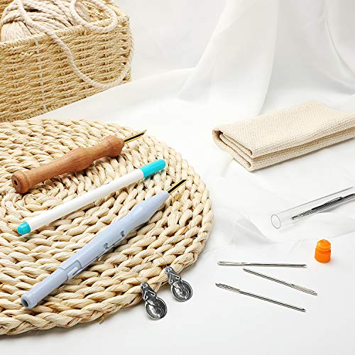 Willbond WILLBOND-PUNCH NEEDLE EMBROIDERY KITS-01 17 Piece Punch Needle Embroidery Kits Adjustable Rug Yarn Punch Needle Wooden Handle Embroidery Pen Needle Threader Punch Needle Cloth thumb #6