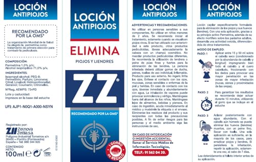 Miniatura 2 de Zz Antipiojos Loción Capilar Para Eliminación De Piojos Y Liendres Con Permetrina Tratamiento Integral Niños A Partir De 2 Años 100 Ml