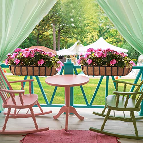 Harmiden 4 Pcs 30“ Window Box Deck Railing Planter With Coco Liner For Outdoor Balcony Porch Fence Patio Rail #TOP6