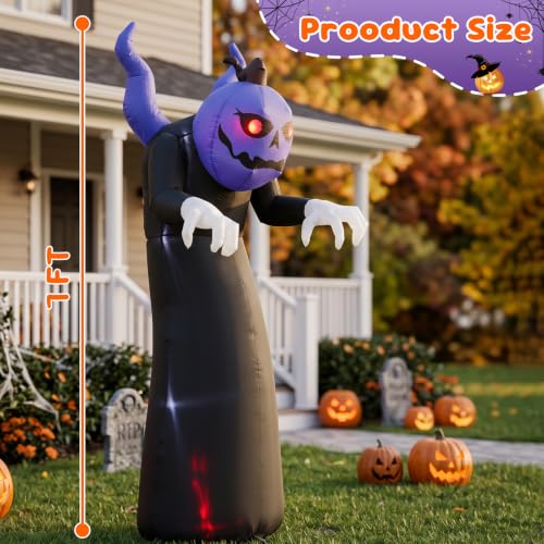 DROFELY 7ft Halloween Death Pumpkin Inflatable Decoration with LEDs - image 2