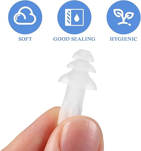 Miniatura 6 de Tapones de silicona para los oídos para dormir, 40 unidades de auriculares con cancelación de ruido, tapones para los oídos con cable, tapones para