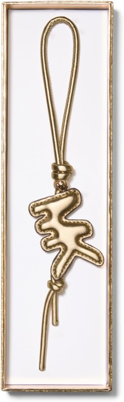 Michael Kors Leather MK Bubble Charm, Gold-Tone Hardware/Key Charm/Pale Gold - Image 2