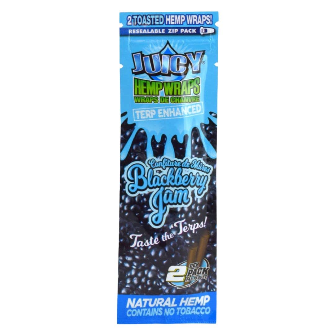 Juicy Terp Enhanced Hemp Wraps | Blackberry Jam | 50 Wrap Case