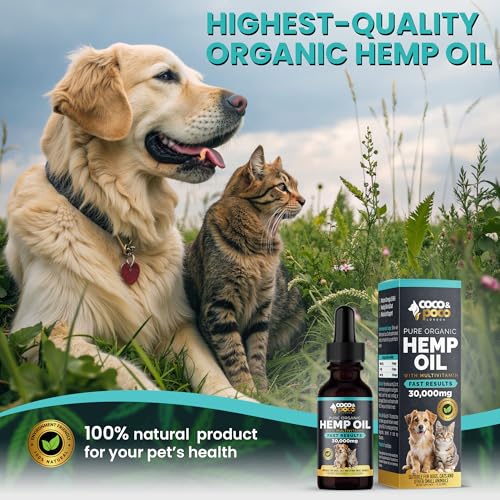 CocoPoco® Öl für Hunde & Katzen - Zur Entspannung und für Gelenke, 100% Natürlich – Beruhigende Tropfen für Hunde - Mit Omega 3, 6 & 9