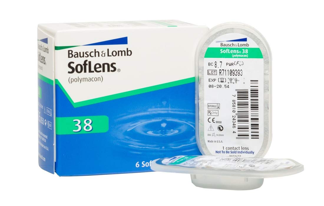 SofLens 38 BAUSCH + LOMB lentillas mensuales esféricas, 6 unidades / 8.7 BC / 14.00 DIA / -02,00