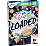 Birthday Cake Loaded Cereal, Crispy Cereal With Artificially Flavored Vanilla Creme Filling, Made With Whole Grain, Large Size, 13 oz