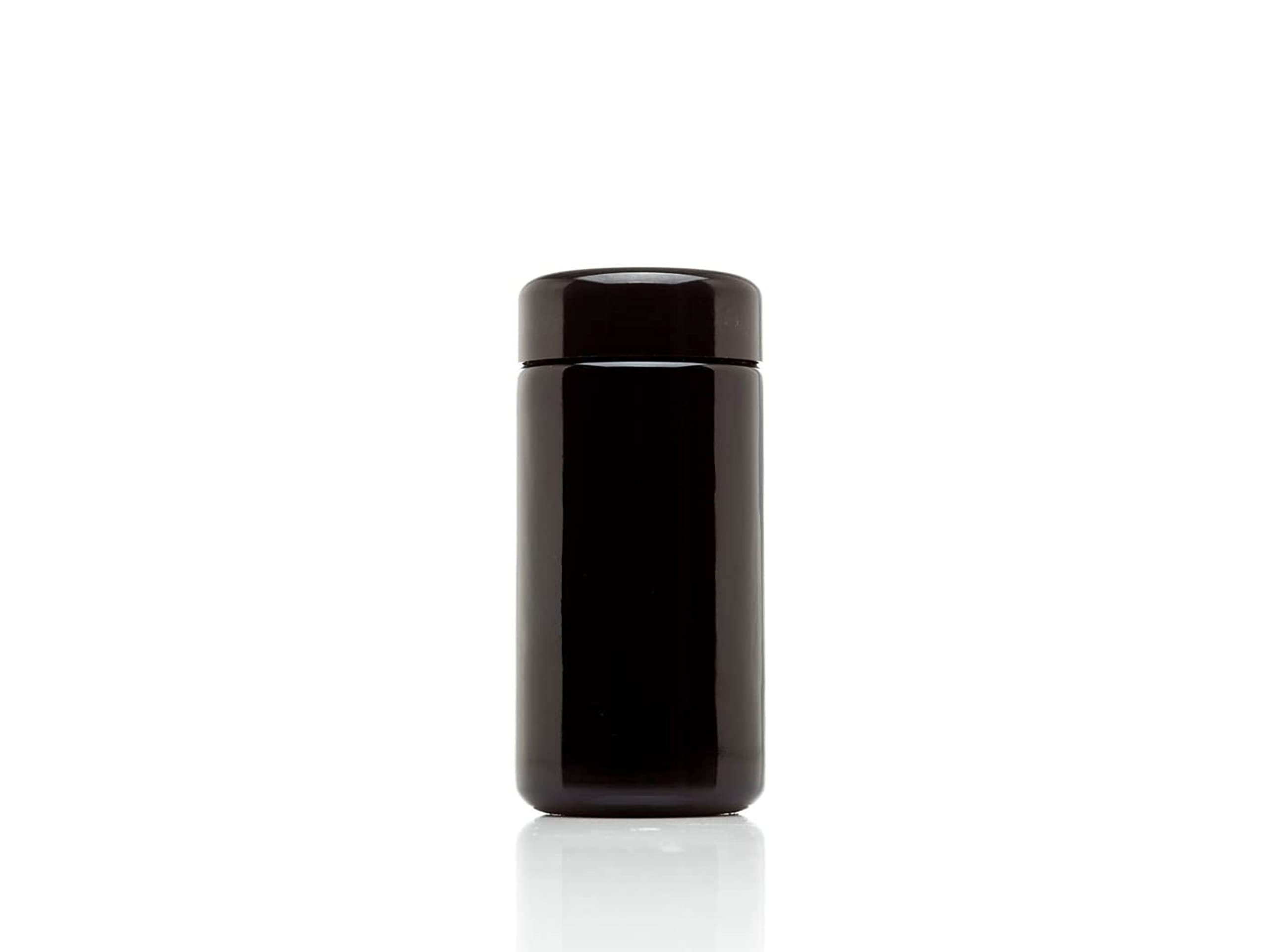 Barattolo In Vetro UV Da 100 Ml Con Coperchio Ermetico Nero - Contenitore A Prova Di Odori E Perdite Per Spezie, Erbe Aromatiche E Conservazione - Vetro Spesso Riciclabile - 4