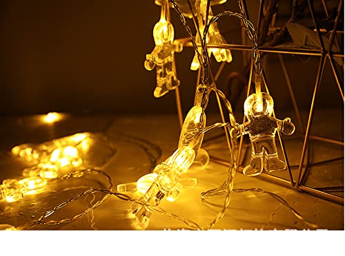 Guirnalda De Luces LED Para Niños Con Astronautas Y Cohetes - 3 Metros, 20 Luces, 8 Modos, Temporizador, USB O Pilas (AA) - Decoración Habitación Infantil