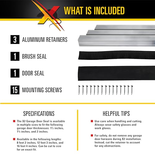 Xcluder X2 Rodent Proof Overhead Sectional Door Seal Kit, 12'3” Wide for 2” Thick Doors, Stops Mice, Rats and Weather, Suitable for Residential or Commercial Property Use by Xcluder - Image 3