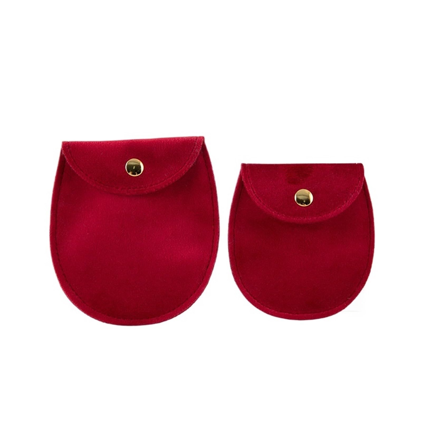 LXLAEOANG Velvet Jewellery Pouches Snap Button Jewellery Pouch Fillet Velvet Bag Envelope Jewelry Necklace Bracelet Storage(Red-9x10cm)