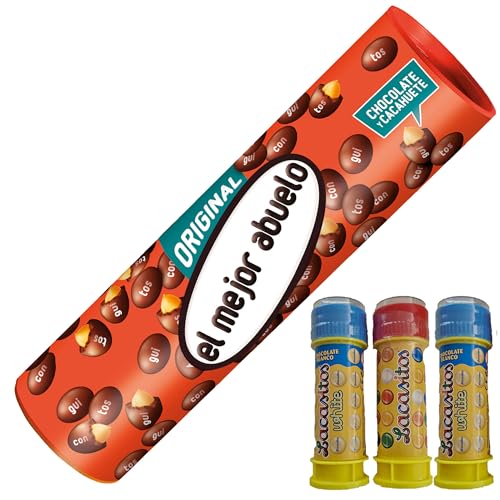 Conguitos Megatubo 1,2 KG-El mejor abuelo + 3 POMPEROS LACASITOS