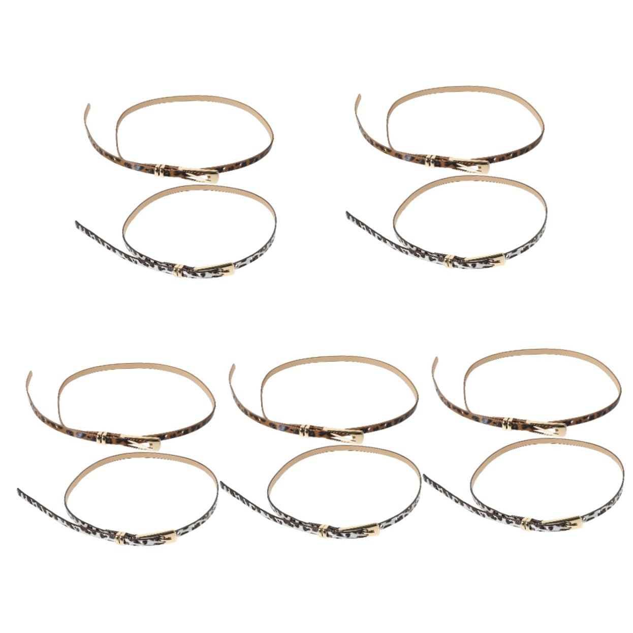 10piezas Cinturón De Mujer Ajustable De Imitación De Cuero Hebilla De Accesorio Chic Para Pantalones y Vestidos Diseño Práctico y Elegante Estampado De Leopardo