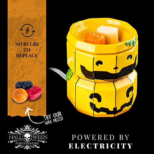 Halloween Forevermore Jack-O-Lantern Ceramic Wax Warmer | Flameless & Easy To Clean | Handcrafted Horror-Style Character Aromatherapy Candle Warmers #TOP4