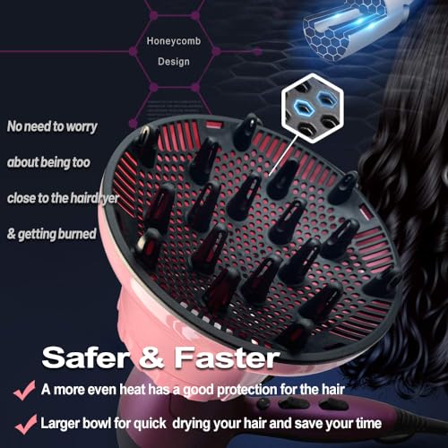 Difusor de cabelo universal, acessório difusor de secador de cabelo para cabelos cacheados e ondulad