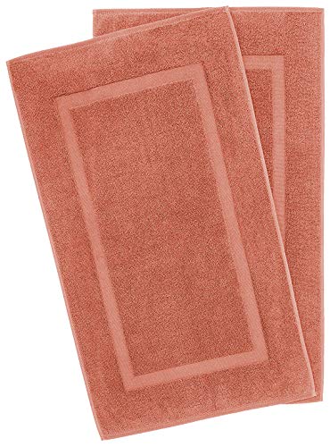 Listado de Piso naranja los 10 mejores. 49 American Bath Towels Juego de 2 alfombrillas de baño 100% algodón para piso de baño, 20 x 34 pulgadas, suaves, absorbentes, lavables, de secado rápido, color coral