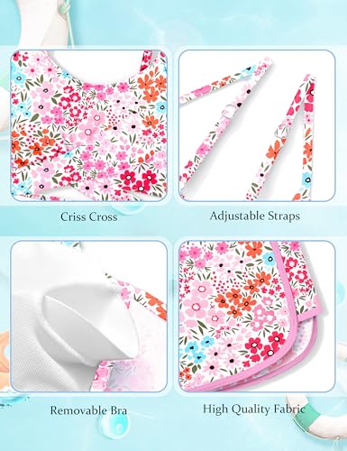 Image of Girls Swimsuit 3 Piece Bathing Suit Criss Cross Bikini Set Girls' Swimwear with Shorts 7-16T