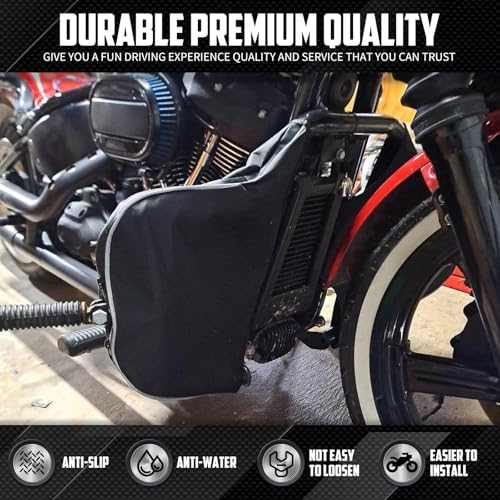 Soft Lower Chaps Protectores de Barra de Motor y Calentadores de Piernas para Harley Softail 2018 en adelante | Nylon duradero resistente al viento y escombros, con bolsillos de almacenamiento miniatura 7