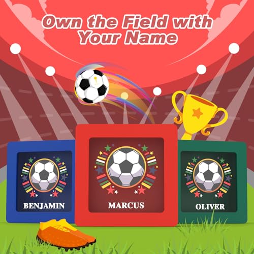 Image of Summidate Wooden Soccer Money Box, World Cup Theme Piggy Bank for Kids and Adults, Personalized Football Savings Jar with Clear Window and DIY Stickers, Decorative Sports Gifts for Teenagers & Fans