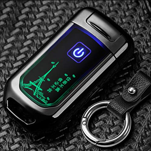 Preisvergleich Produktbild Keychian Induktion USB Doppelbogen Ladegerät Feuerzeug Schlüsselring Elektronischer Zigarettenanzünder Personalisierte Schlüsselanhänger